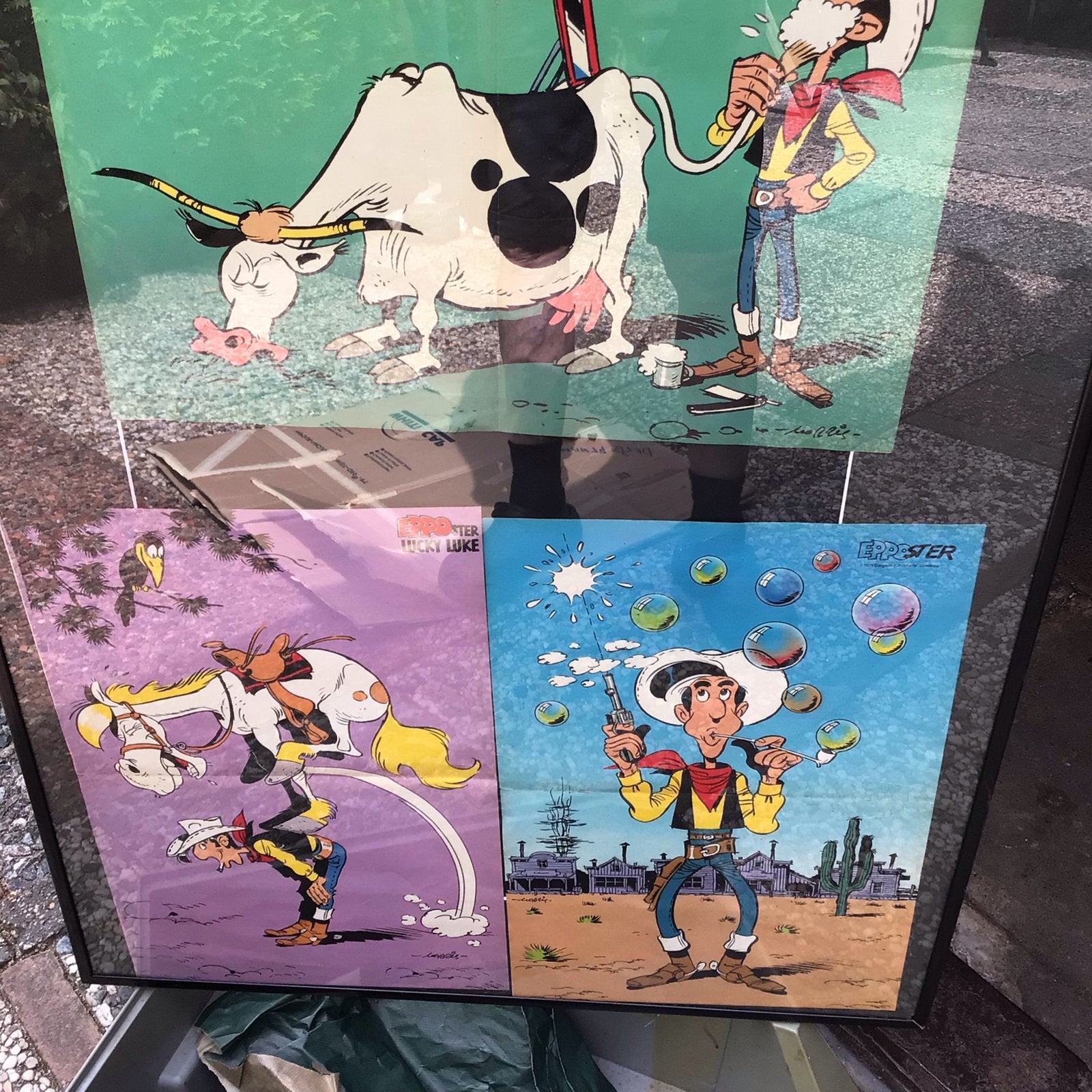 Lucky Luke Posters - Set van 3 ingelijst, Met lijst, Ophalen of Verzenden, A1 t/m A3, Film en Tv