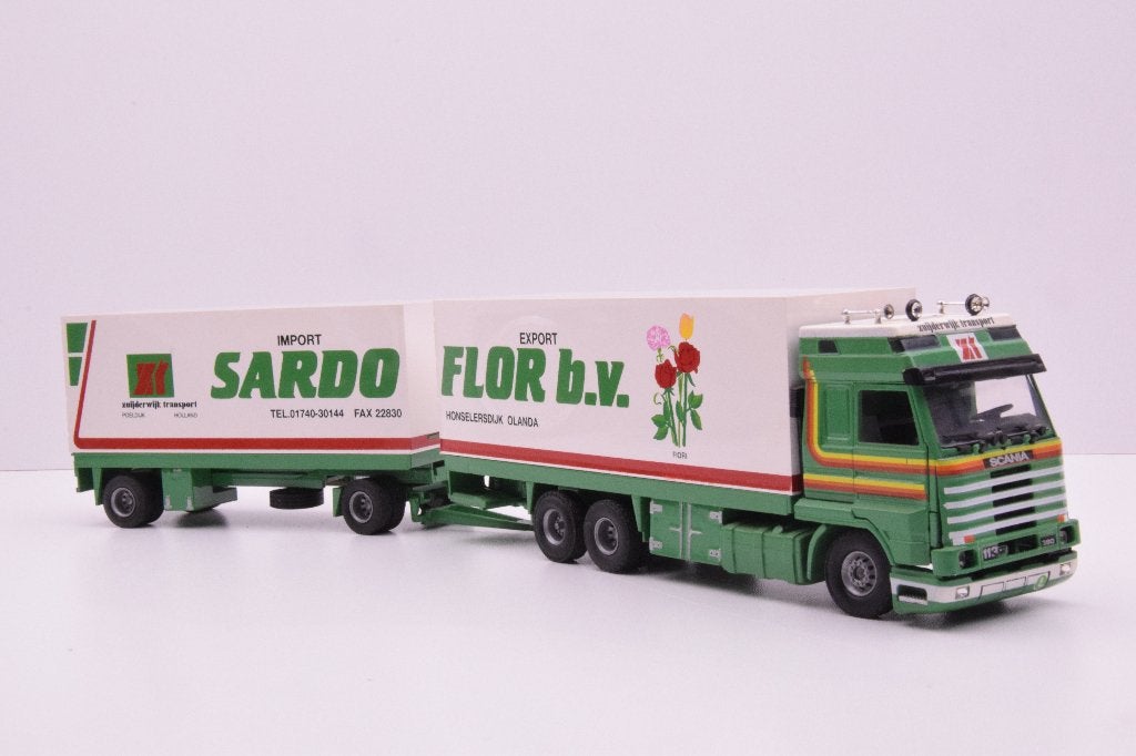 Scania 143 streamline ''  Sardoflor ''  Tekno, Ophalen of Verzenden, Zo goed als nieuw, Bus of Vrachtwagen, Tekno
