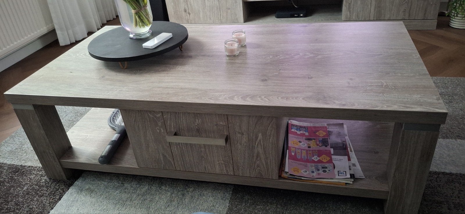 Eettafel, TV-meubel en salontafel set - Zo goed als nieuw, Ophalen, 50 tot 100 cm, Zo goed als nieuw, 150 tot 200 cm