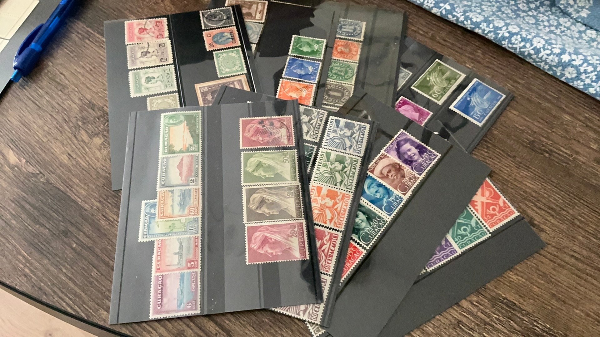 #88 Mooie verzameling Curacao op 9 kaartjes, Postzegels en Munten, Postzegels | Volle albums en Verzamelingen, Ophalen, Buitenland
