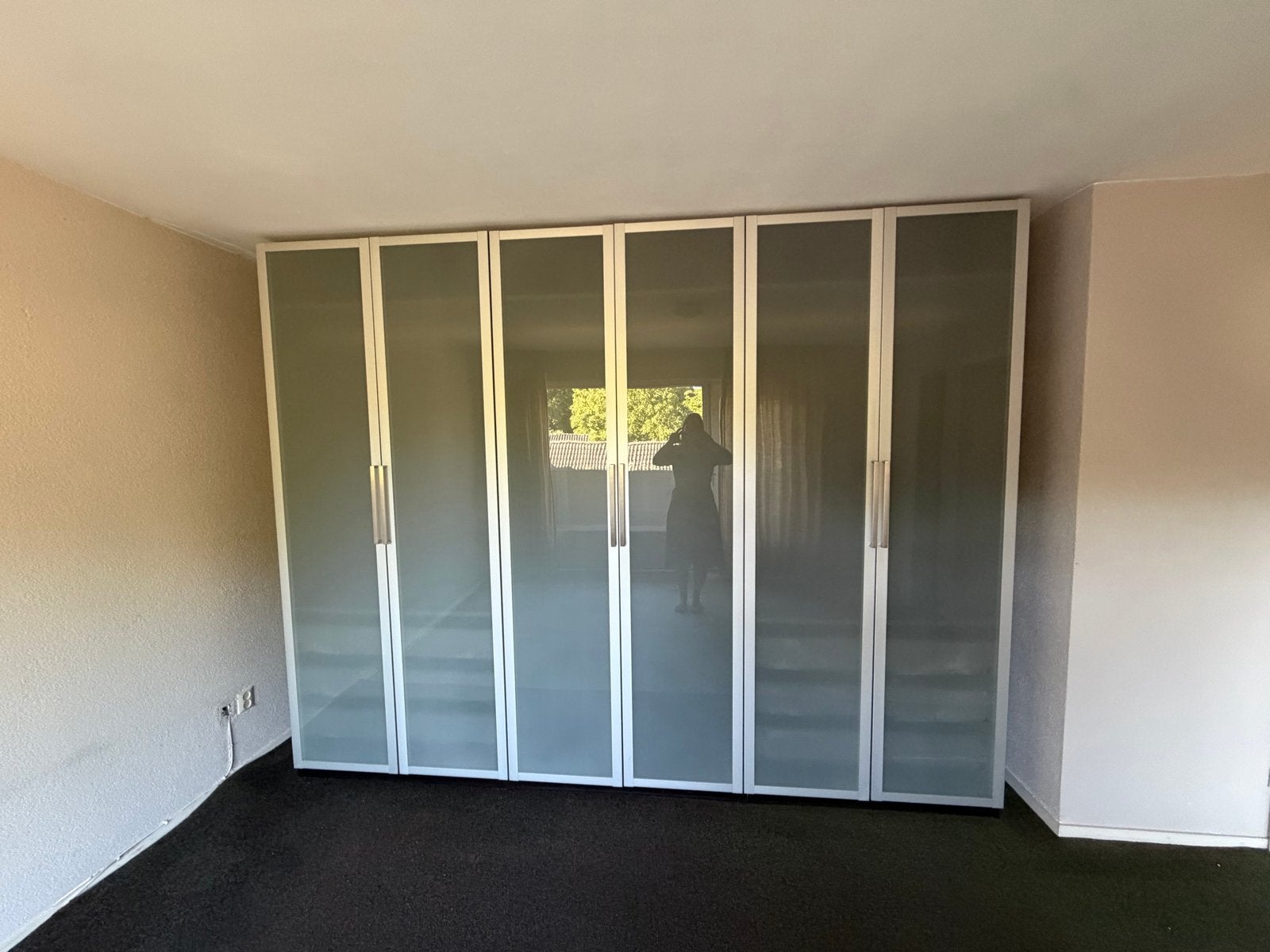 Pax kasten met melkglas deuren en RVS afwerking, Ophalen, 100 tot 150 cm, 200 cm of meer, Glas