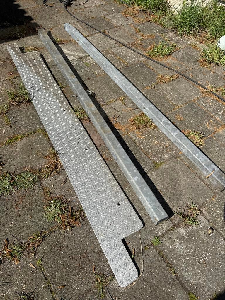 Gegalvaniseerde boottrailer onderdelen: balken en loopplank, Ophalen of Verzenden, Gebruikt, Overige typen, Zeilboot of Motorboot