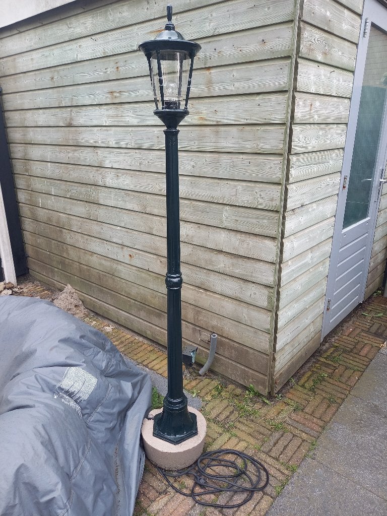 Klassieke tuin lantaarnpaal / nostalgische buitenlamp, Tuin en Terras, Buitenverlichting, Ophalen, Gebruikt, Staande lamp, Netvoeding