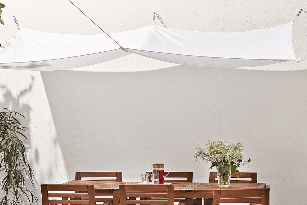 Witte (vlekloze) zonwering van ikea, Tuin en Terras, Schaduwdoeken, Verzenden, Zo goed als nieuw