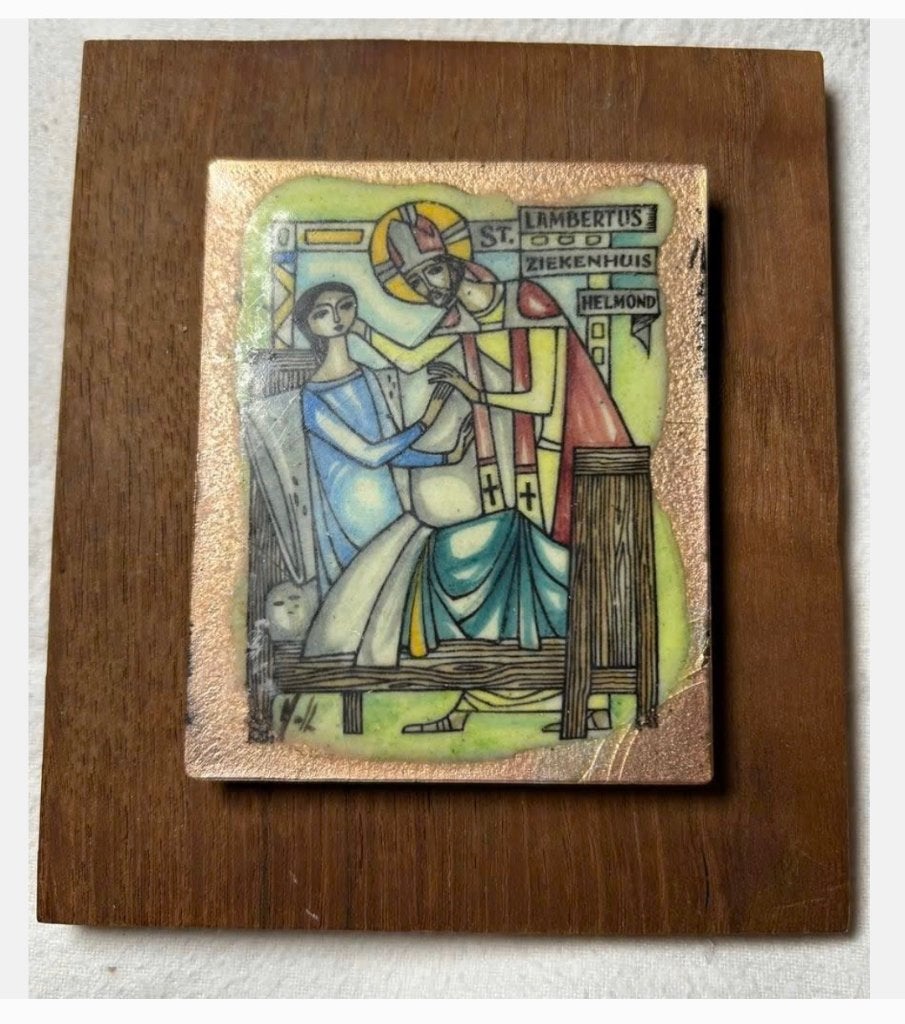 Koperen plaquette ziekenhuis Helmond int. kunst Munchen, Antiek en Kunst, Ophalen of Verzenden