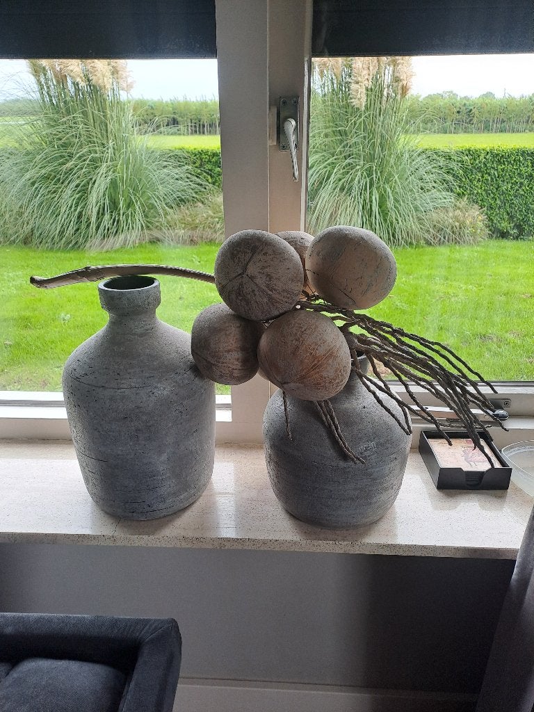 vazen, Huis en Inrichting, Ophalen, Zo goed als nieuw, Grijs, Steen/keramiek