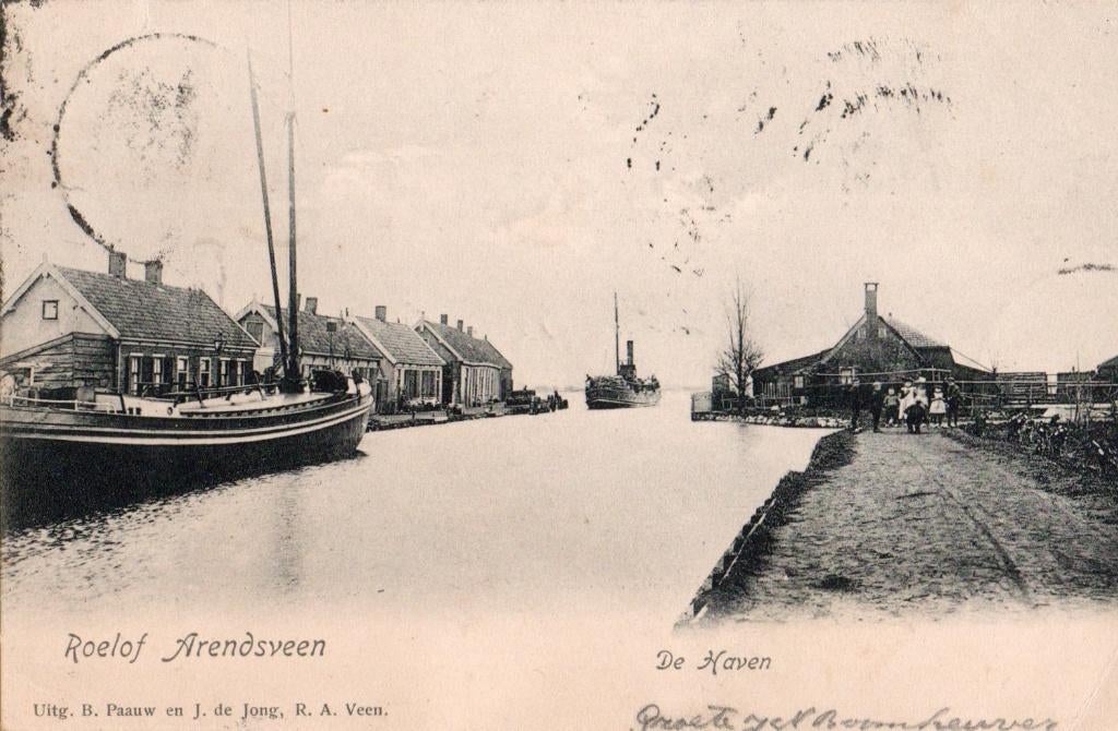 Roelofarendsveen, De Haven met schepen 4962, Verzamelen, Verzenden, Voor 1920, Gelopen, Zuid-Holland
