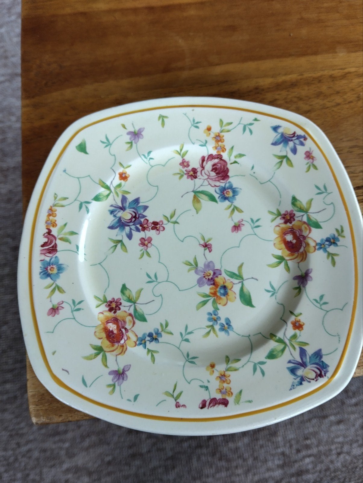 Vintage Maastricht Holland bloemen servies - 8 borden+scha, Antiek en Kunst, Ophalen of Verzenden