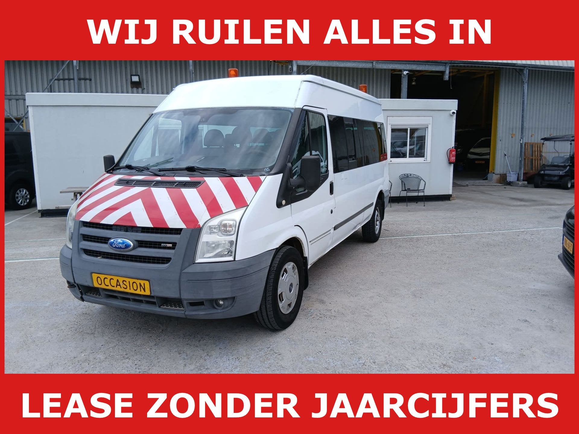 Ford Transit 350 2.4 tourneo 9 persoons 4x, Auto's, Gebruikt, 116 pk, Wit, 1909 kg