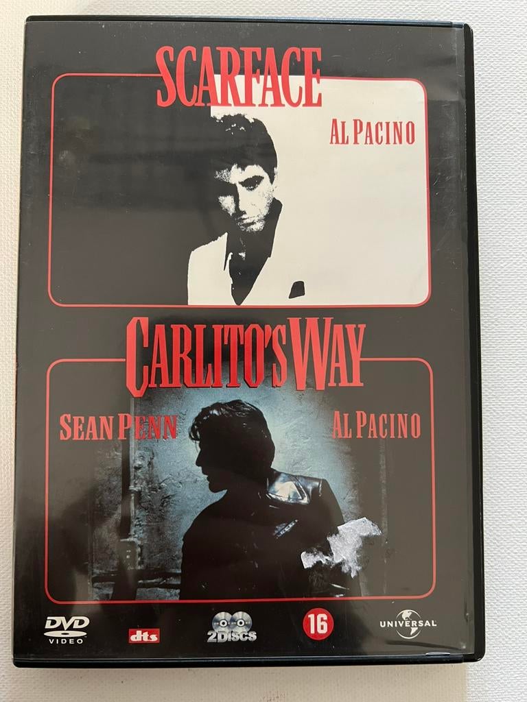 Scarface/carlitos way, Cd's en Dvd's, Vanaf 16 jaar, Verzenden, Zo goed als nieuw, Actiethriller