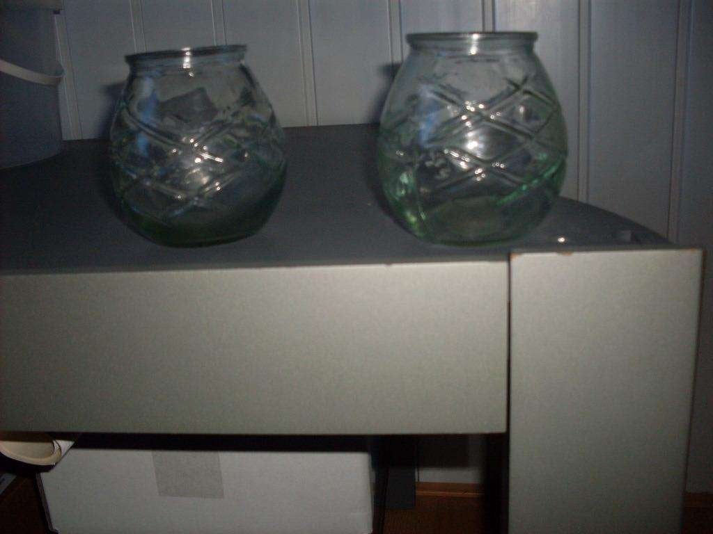 2 nieuwe gezellige glazen vaasjes in cadeau verpakking, Ophalen, Overige kleuren, Nieuw, Glas