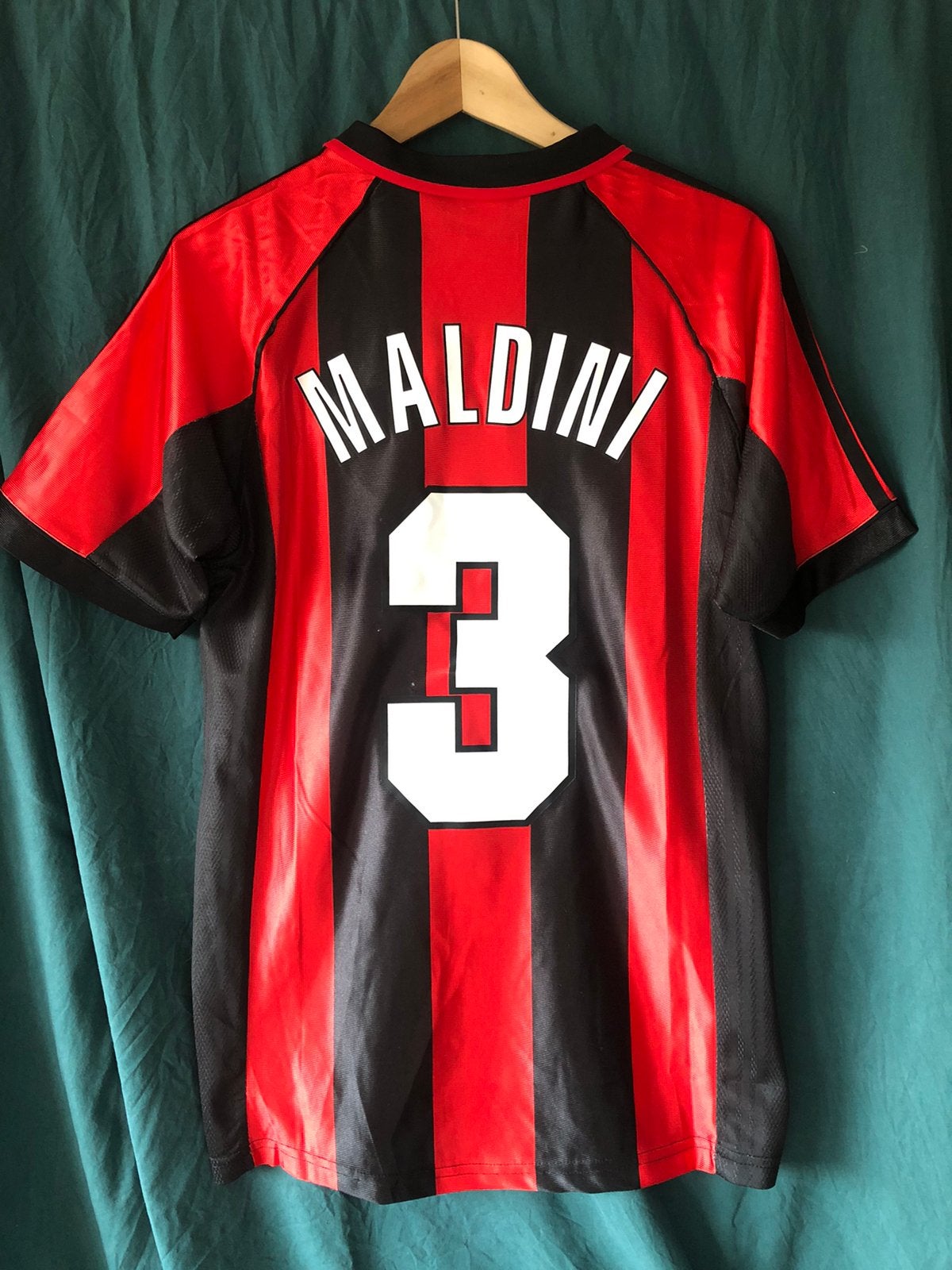 Maldini AC Milan retro voetbalshirt maat M, Ophalen of Verzenden, Zo goed als nieuw, Shirt