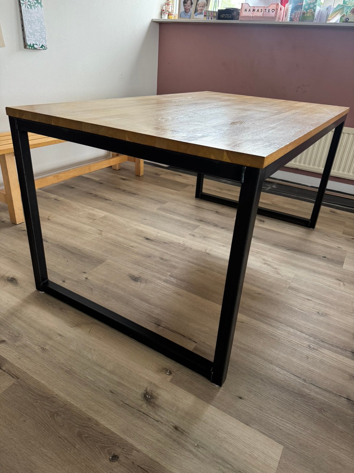 Eiken houten tafel 150x90x75, Huis en Inrichting, Tafels | Eettafels, Ophalen, Zo goed als nieuw, Rechthoekig, 50 tot 100 cm