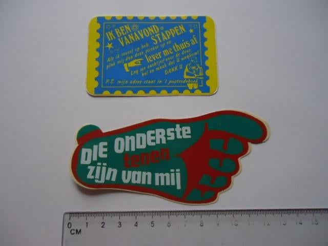 sticker oud Vanavond stappen horeca cafe humor retro bier, Verzenden, Zo goed als nieuw