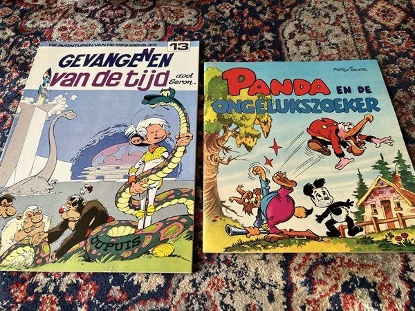 Panda en de ongelukszoeker en De avonturen van de mini-mensj, Boeken, Zo goed als nieuw, Meerdere stripboeken, Seron en Marten Toonder