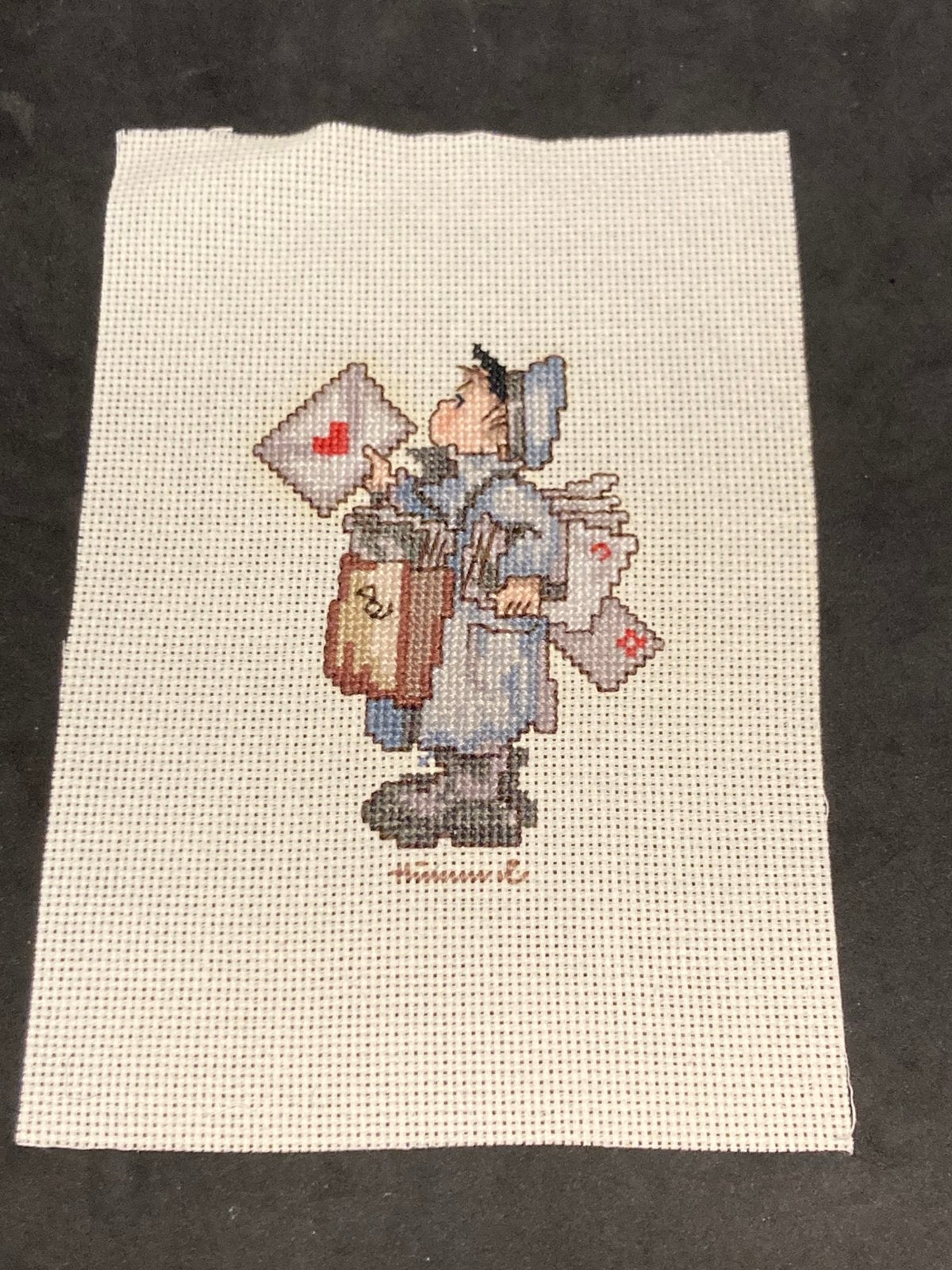 Borduurwerkje postbode, Hummel (271026), Ophalen of Verzenden, Zo goed als nieuw, Handborduren, Overige typen