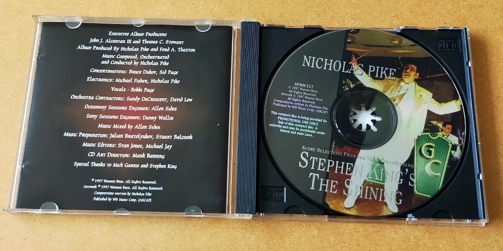 Stephen King's The Shining Soundtrack Promo CD Nicholas Pike, Tv-soundtrack, Ophalen of Verzenden, Gebruikt
