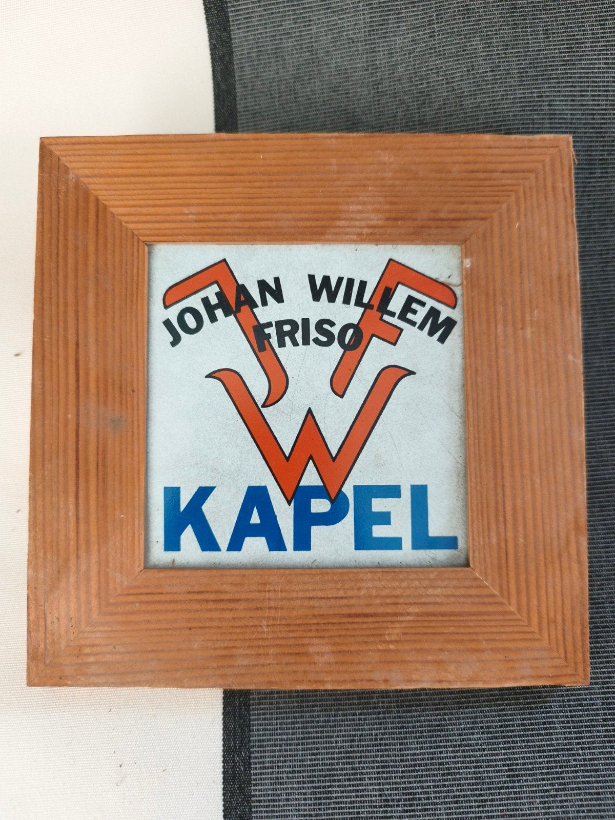 Vintage Johan Willem Friso Kapel tegel in houten lijst, Ophalen of Verzenden