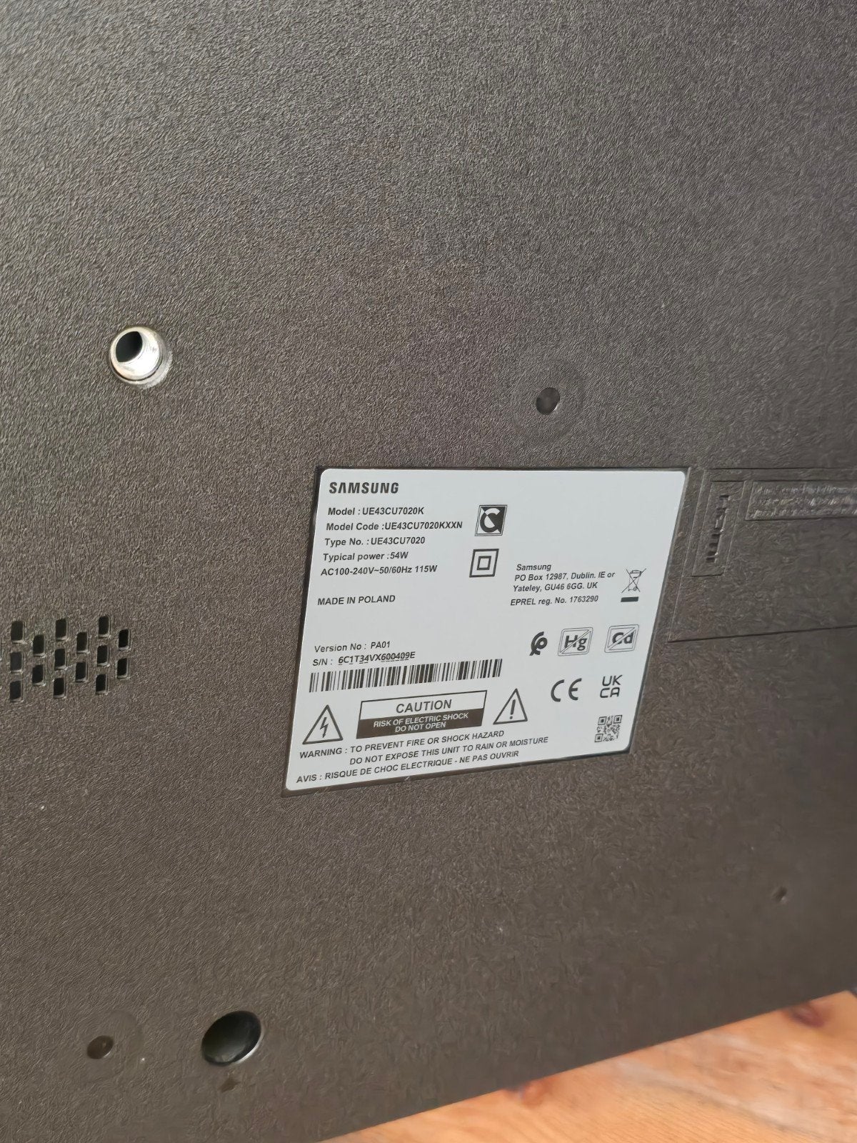 Samsung 43 inch TV - Gereviseerd met nieuw scherm, Ophalen, 100 cm of meer, 50 Hz, Samsung