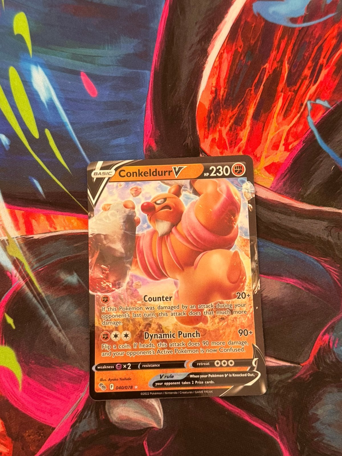 Pokémon kaarten Conkeldurr V #40, Ophalen of Verzenden, Zo goed als nieuw, Losse kaart