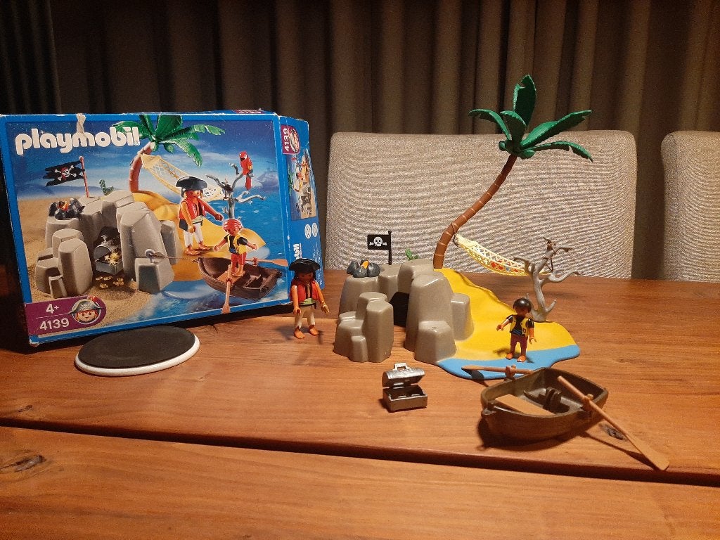 Playmobil Pirateneiland 4139 met doos, Kinderen en Baby's, Speelgoed | Playmobil, Pirates, Complete set, Overige typen, Ophalen of Verzenden