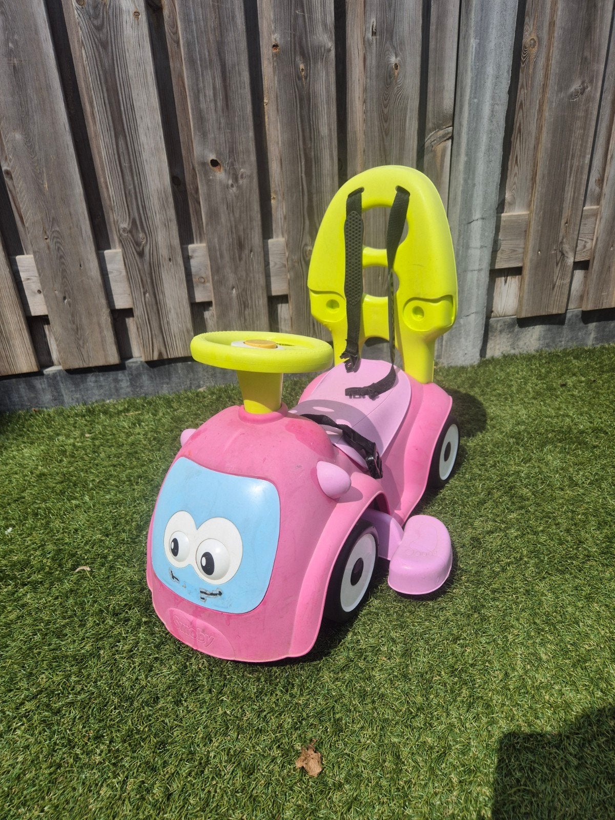 Smoby loopauto roze met duwstang en veiligheidsbeugel, Kinderen en Baby's, Speelgoed | Buiten | Voertuigen en Loopfietsen, Gebruikt