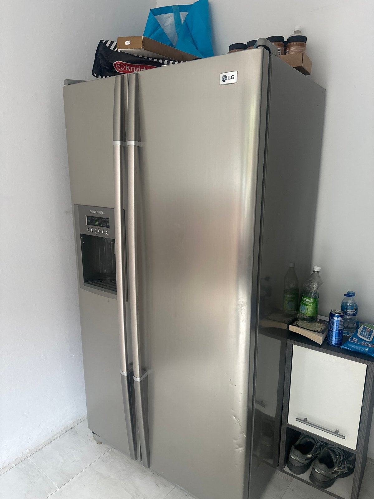 LG Koelkast met ijsblokjesmachine -, Ophalen, Gebruikt, 200 liter of meer, 60 cm of meer