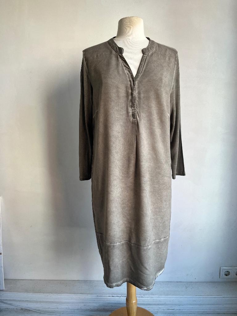 anna van toor jurk maat xl beige grijs, Beige, Maat 46/48 (XL) of groter, Zo goed als nieuw, Knielengte
