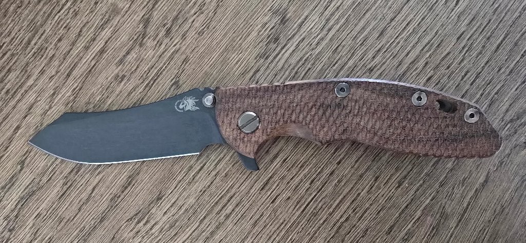 Hinderer XM-18 3.5" Slicer met Micarta schaal, Ophalen, Zo goed als nieuw