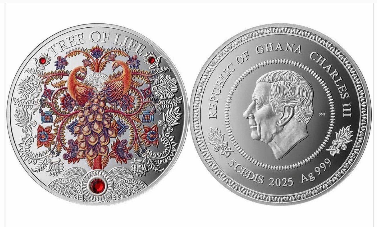 1oz zilveren munt Tree of Life - Ghana 2025, Ophalen of Verzenden, Overige landen, Losse munt, Zilver