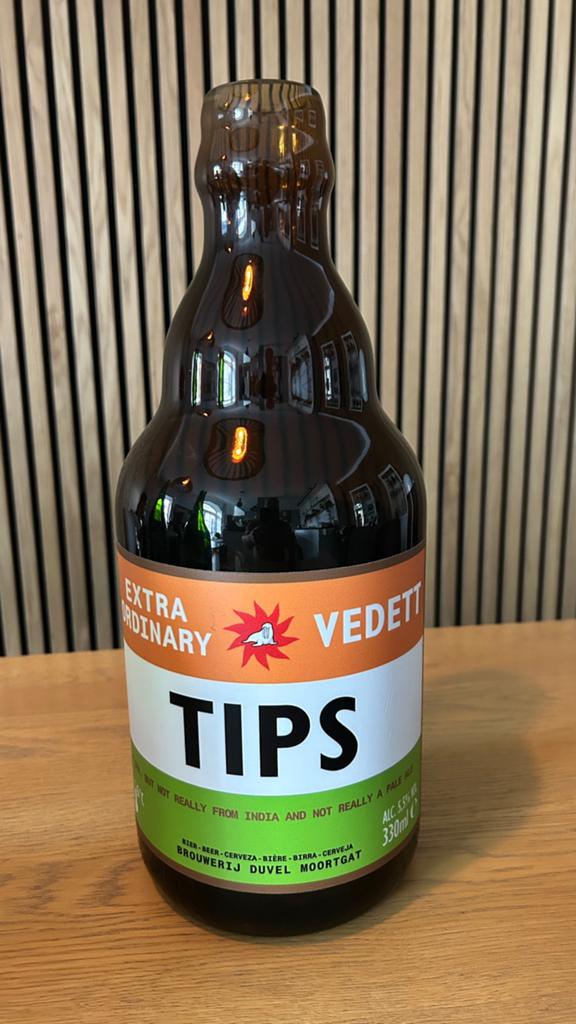 Unieke Vedett Tip Jar IPA grote fles, Verzamelen, Biermerken, Ophalen of Verzenden, Zo goed als nieuw, Flesje(s), Overige merken
