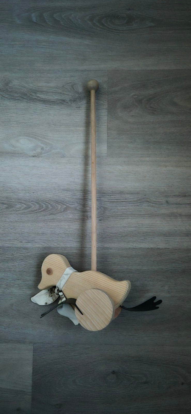 Houten Loopeend met Wieltjes, Ophalen of Verzenden, Gebruikt, Overige typen, Met wieltjes