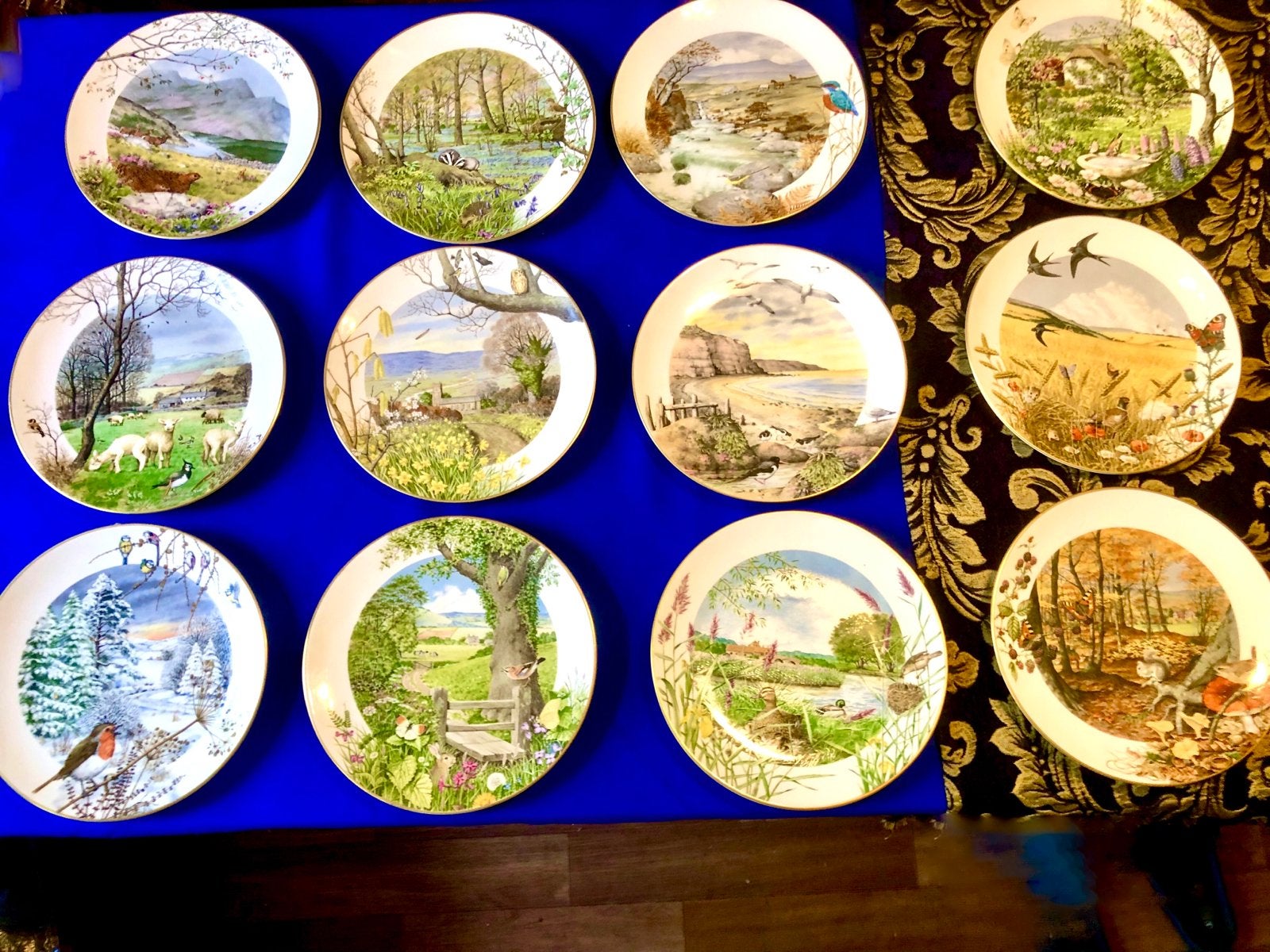 Royal Worcester Franklin Porcelain Seizoen Borden Collectie, Antiek en Kunst, Ophalen
