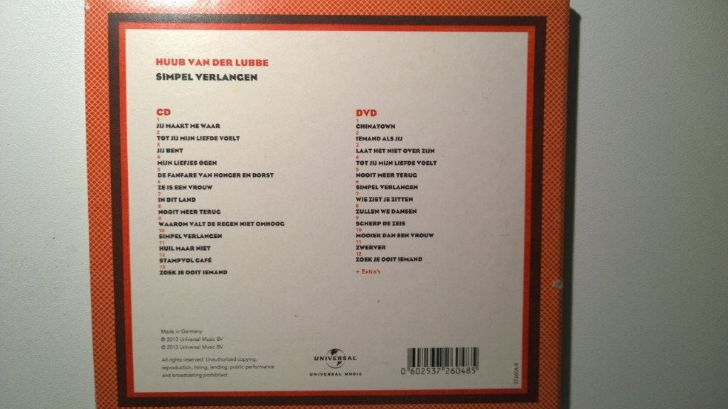 Huub van der Lubbe - Simpel Verlangen (CD + DVD), Inclusief DVD, Ophalen of Verzenden, Zo goed als nieuw, Pop