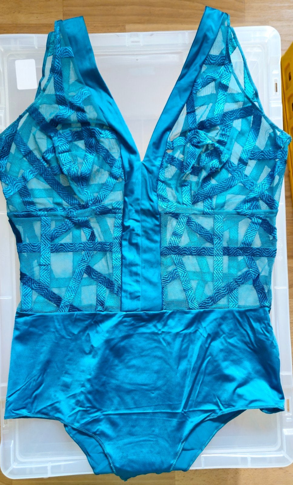 prachtige Louisa Bracq body in kleur petrol, mt 38-40, Louisa Bracq, Ophalen of Verzenden, Overige kleuren, Body of Korset