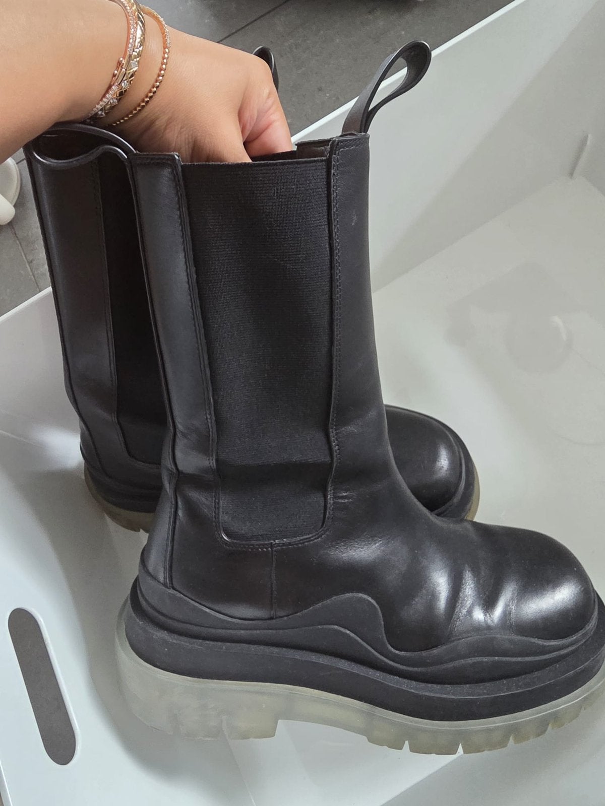 Bottega Veneta laars mt 40, Hoge laarzen, Zwart, Ophalen of Verzenden, Gedragen