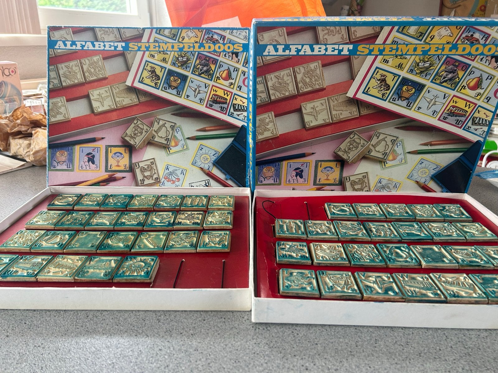 Vintage Alfabet Stempeldoos - Educatief Speelgoed, Ophalen of Verzenden, Gebruikt, Knutselen