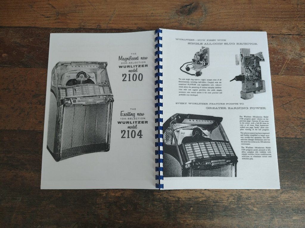 Service Manual: Wurlitzer 2104 (1957) jukebox nieuw !!!, Verzenden, Nieuw, 1950 tot 1960, Seeburg