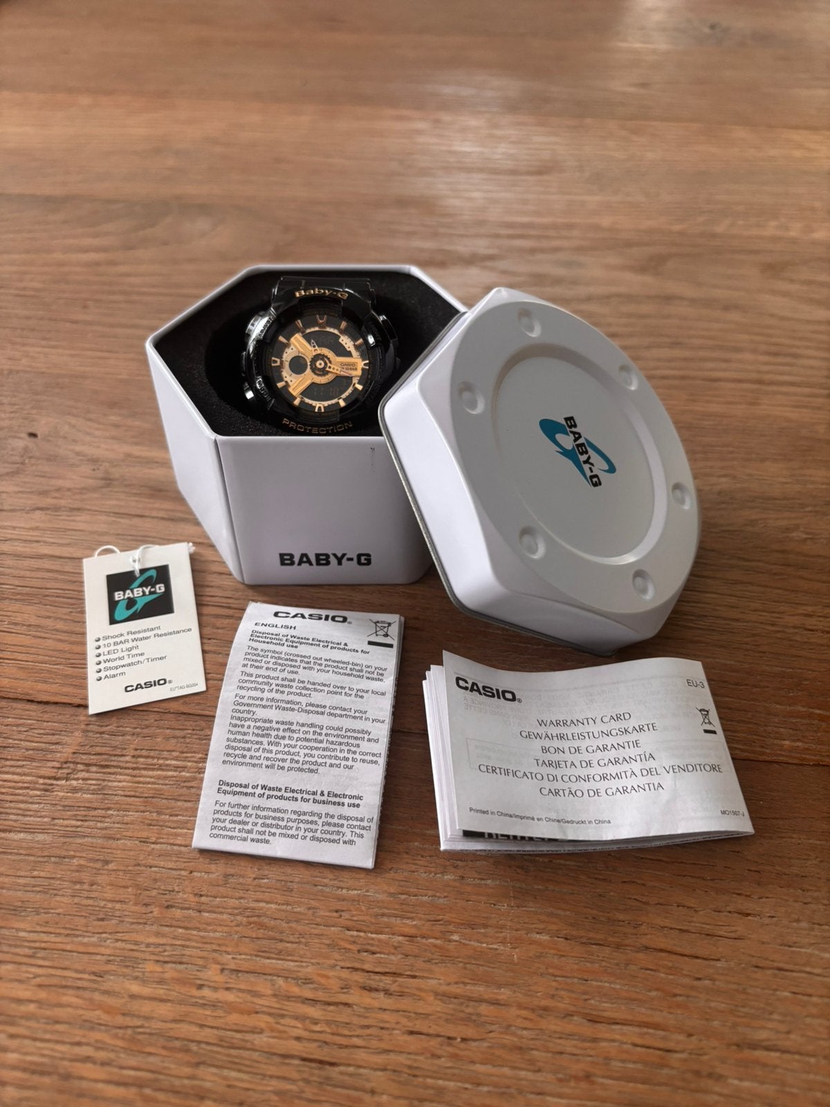 Casino horloge - Baby-G - zwart/goud, Ophalen of Verzenden, Zo goed als nieuw, Zwart, Jongen of Meisje