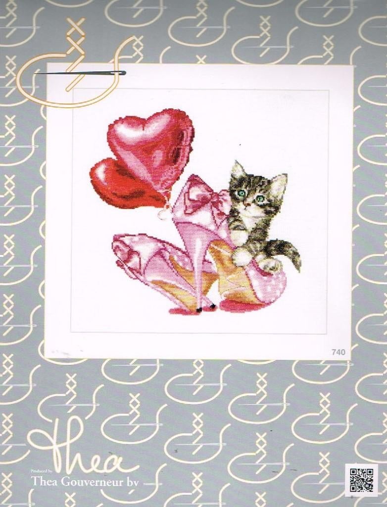 Cado Thea Gouverneur borduurpakket  Valentine's kitten 740, Ophalen of Verzenden, Nieuw, Handborduren, Borduurpakket