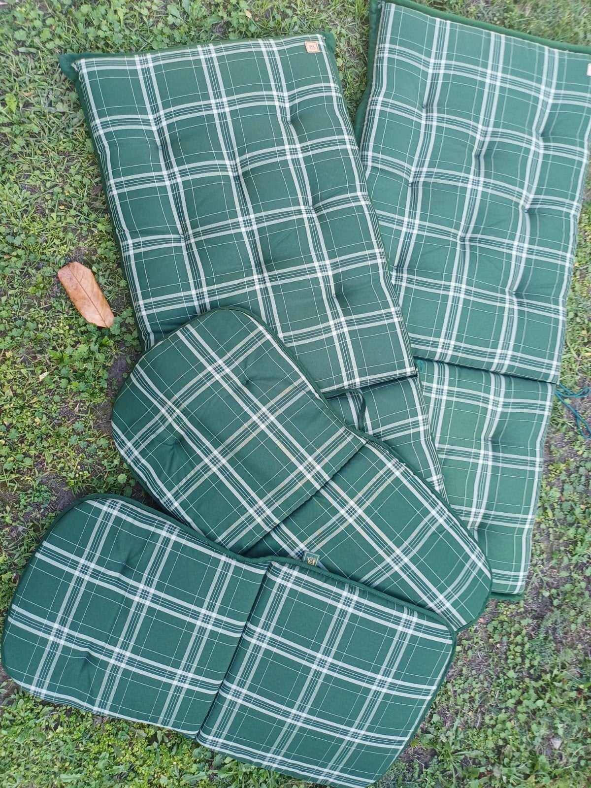 4 tuinkussens groen, Ophalen of Verzenden, Zo goed als nieuw