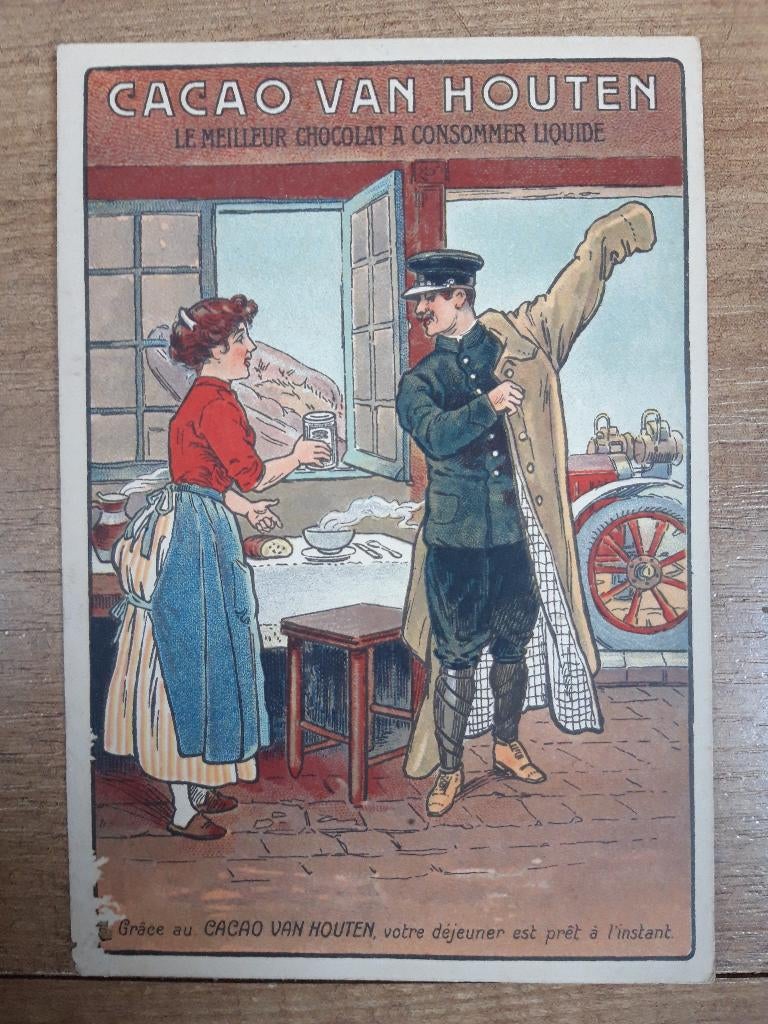 Oude reclame kaart - Van Houten Cacao, Ophalen of Verzenden, Voor 1920, Ongelopen, Overige thema's