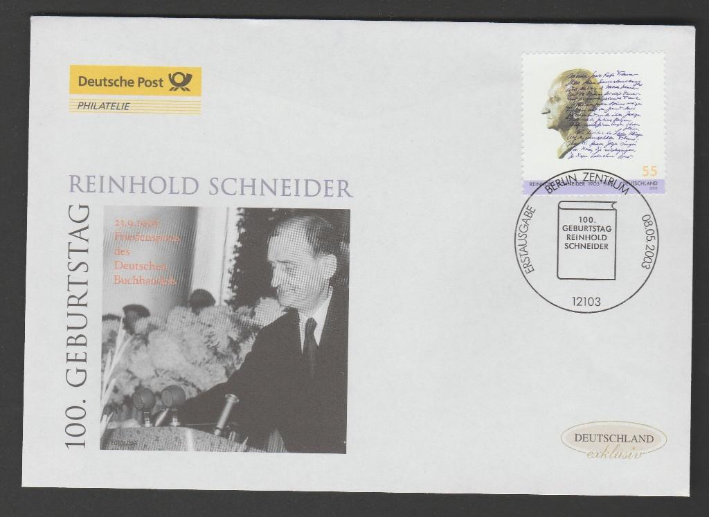 Duitsland - FDC Michelnr 2339 - Reinhold Schneider schrijver, Verzenden, 1990 tot heden, Postfris