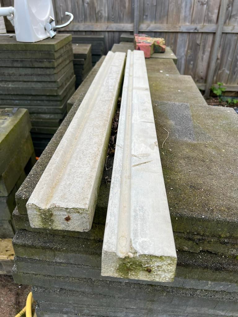Beton lateien - 1x 140 cm, 1x 120 cm, 6 cm dik, Doe-het-zelf en Verbouw, Metselstenen, Ophalen, Gebruikt, Beton