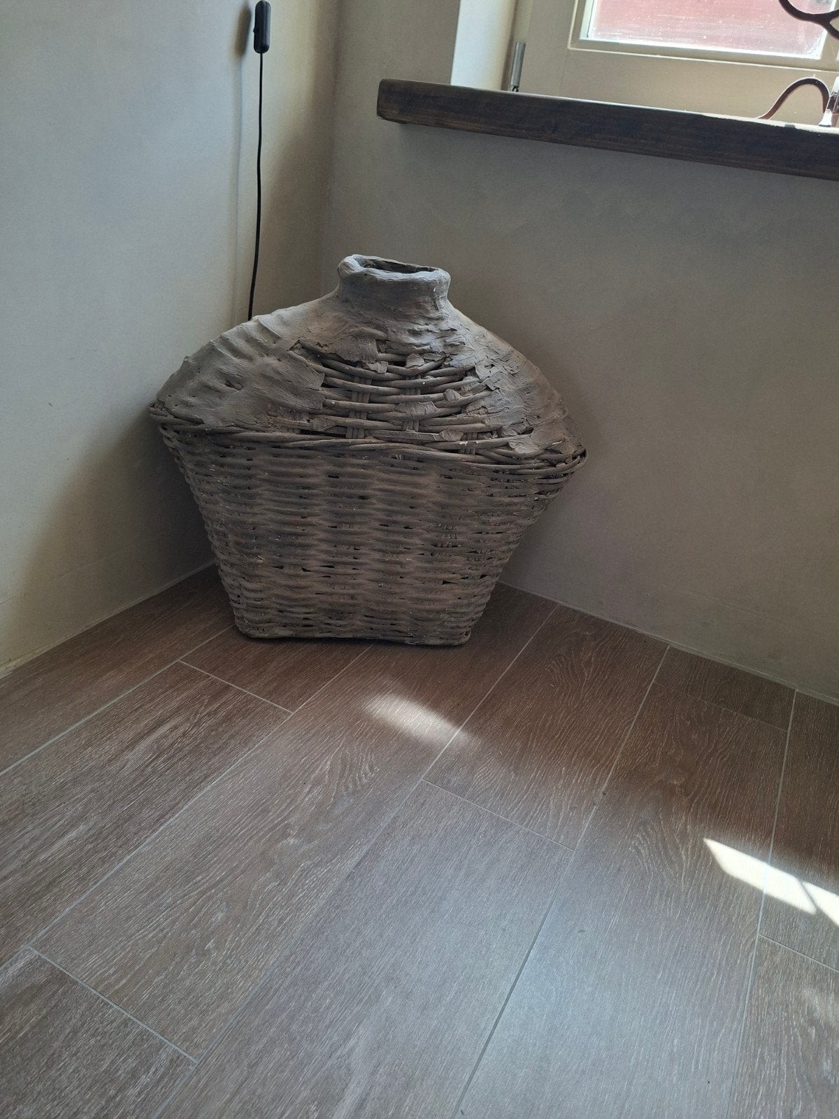 Grote oude leemmand, Huis en Inrichting, Woonaccessoires | Schalen en Manden, Ophalen, Gebruikt, Rechthoekig
