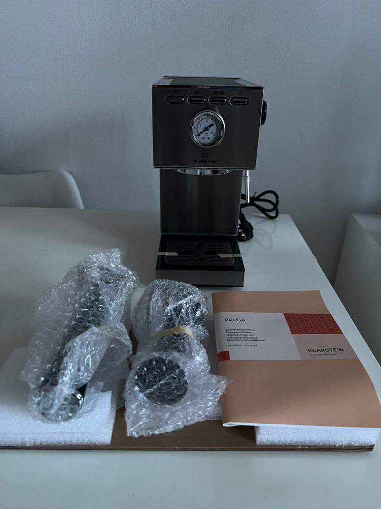 Klarstein Pausa Espressomachine  nieuw, Stoompijpje, Espresso apparaat, Gemalen koffie, Ophalen of Verzenden