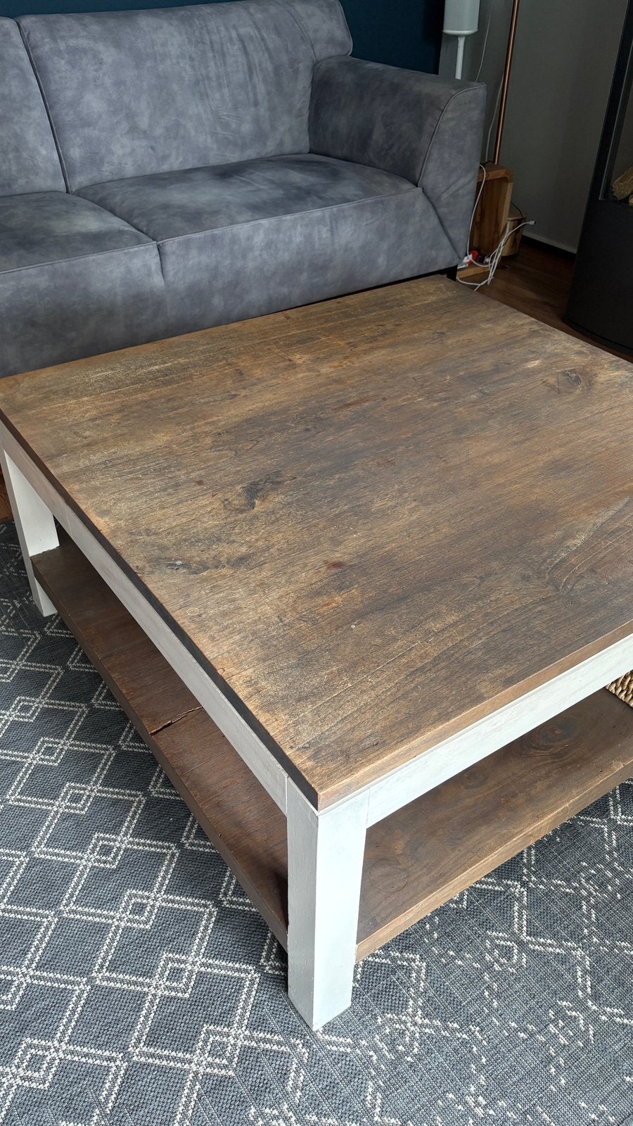 Salontafel Teak, Ophalen, Gebruikt, 100 tot 150 cm, 50 tot 100 cm