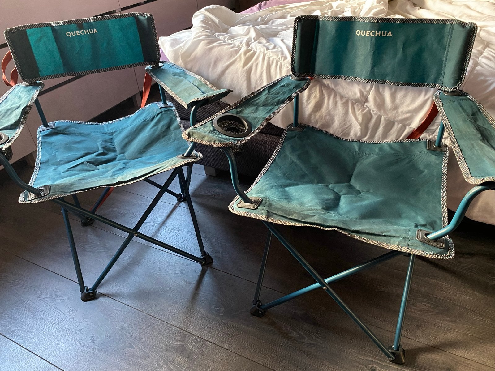 2 Quechua campingstoelen voor kinderen - Zo goed als nieuw, Caravans en Kamperen, Ophalen, Zo goed als nieuw, Campingstoel