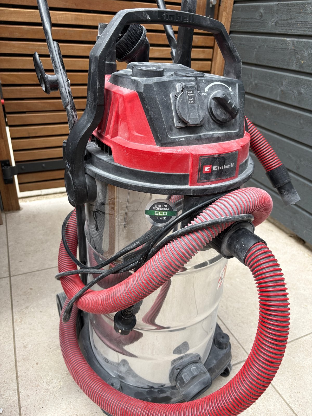 Einhell bouwstofzuiger met stofzakken, Witgoed en Apparatuur, Stofzuigers, Inclusief accessoires, Zo goed als nieuw, Industriële stofzuiger