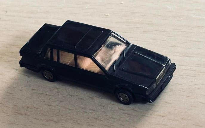 Plastic Zwarte Volvo 760 GLE modelauto - Made in W-Germany, Ophalen of Verzenden, Gebruikt, Overige typen